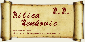 Milica Menković vizit kartica